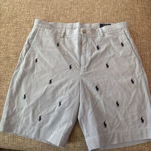 Polo by Ralph Lauren Light Gray Embroidered Men's Shorts